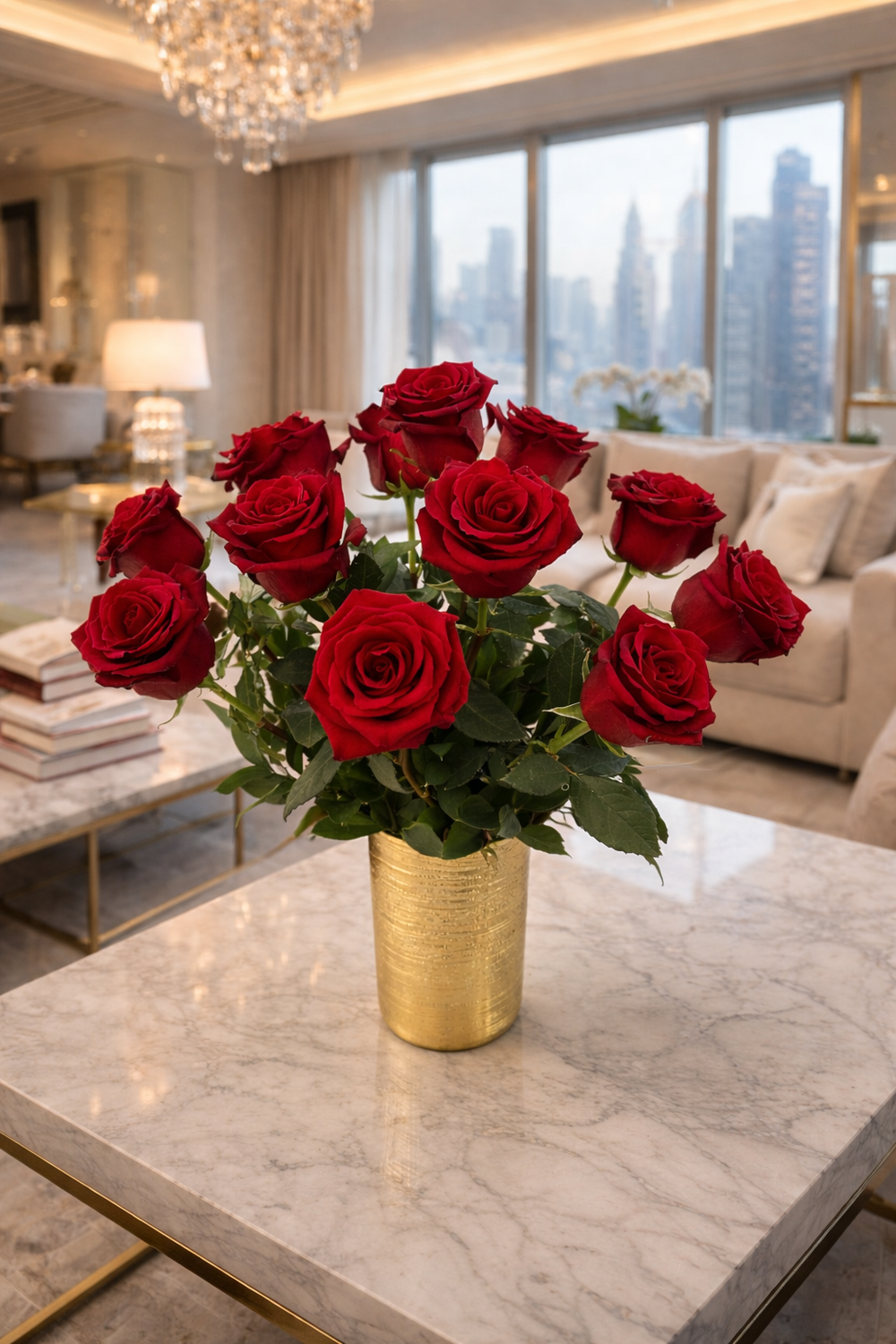 DOZEN ROSES IN A VASE