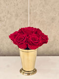 JULEP CUP ARRANGEMENT WITH PRESERVED ROSES